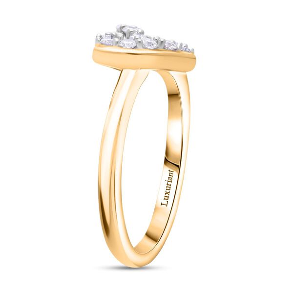 LUXURIANT DIAMOND - Lab Grown Diamant SI-GH Ring 925 Silber 750 Gelbgold Vermeil (Größe 18.00) ca. 0.35 ct image number 4