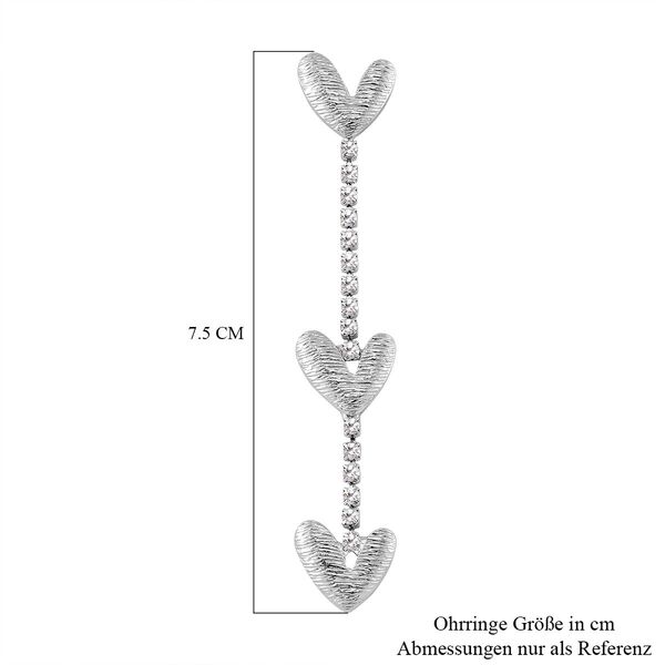 Herzf&ouml;rmige Kristall-Ohrh&auml;nger in Silberton image number 6