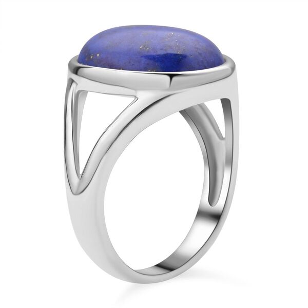 Lapislazuli-Ring, reiner Edelstahl  ca. 10,00 ct image number 5