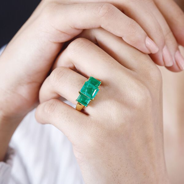 Smaragd Quarz Triplett Ring - 5,23 ct. image number 3
