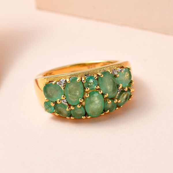 Kagem sambischer Smaragd Cluster Ring- 2,76 ct. image number 2