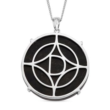 D'Joy Shungit Anh&auml;nger mit Kette, ca. 45 cm 925 Silber rhodiniert ca. 36,00 ct