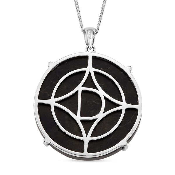 D'Joy Shungit Anh&auml;nger mit Kette, ca. 45 cm 925 Silber rhodiniert ca. 36,00 ct image number 4