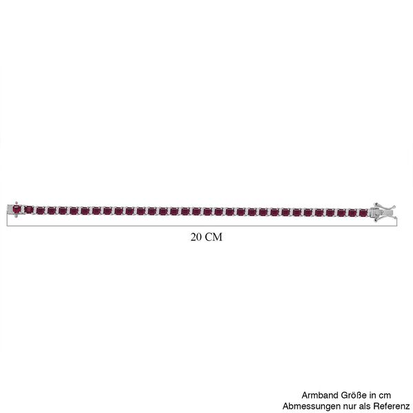 Afrikanischer Rubin (Fissure gefüllt), Weißer Zirkon Armband ca. 19 cm 925 Silber platiniert ca. 17,58 ct. image number 5