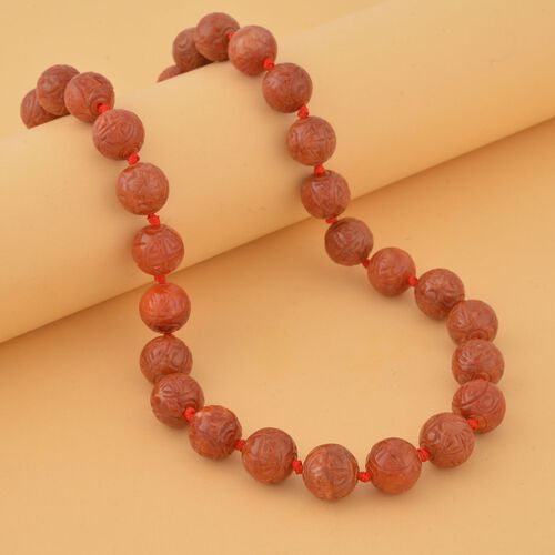 Gefärbte rote Jade Halskette, (13-15mm), ca. 50 cm, 925 Silber, ca. 684.00 ct image number 1