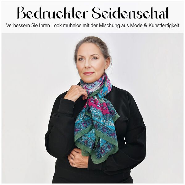 Schal aus Seide, olivgrün image number 3