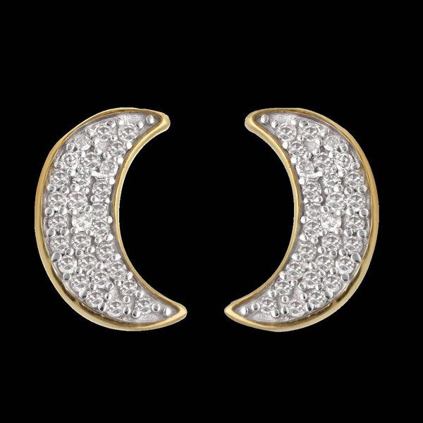 Diamant Mondsichel-Ohrstecker in Silber image number 2