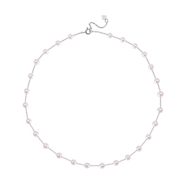 Wei&szlig;e Muschelkernperle Halskette, 45+5 cm image number 4