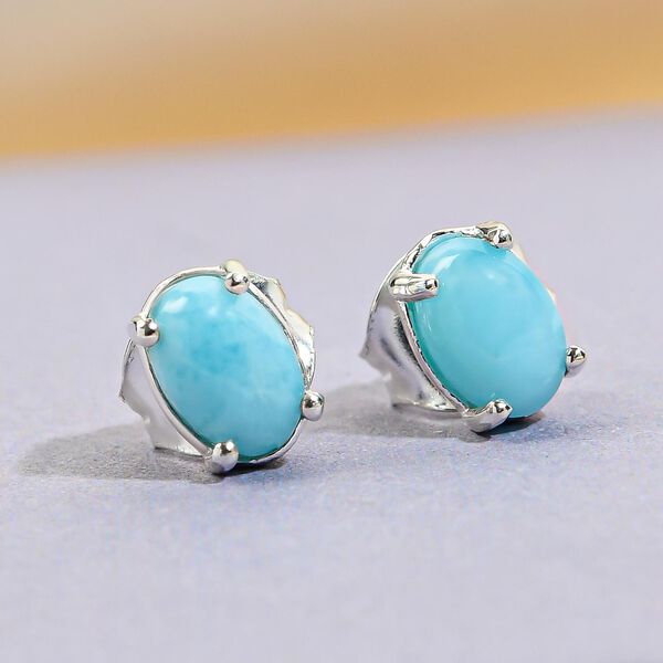 Larimar-Ohrringe, 925 Silber ca. 1,10 ct image number 2