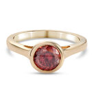 Roter Moissanit Solitär-Ring, 925 Silber Gelbgold Vermeil (Größe 21.00) ca. 1,23 ct