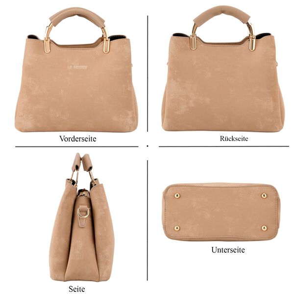 LA MAREY Crossbody Tasche mit Rei&szlig;verschlussf&auml;chern und verstellbarem Schulterriemen, 25x20x11cm, Khaki image number 5