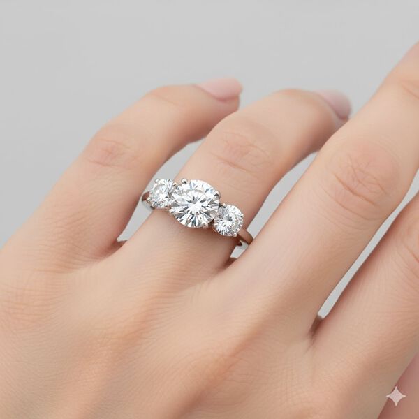 LUSTRO STELLA weißer Zirkonia Trilogie Ring image number 2