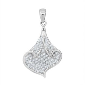 Lustro Stella Weißer Zirkonia Anhänger 925 Silber rhodiniert