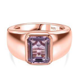 Rosa Amethyst Ring 925 Silber Roségold Vermeil (Größe 21.00) ca. 2,31 ct