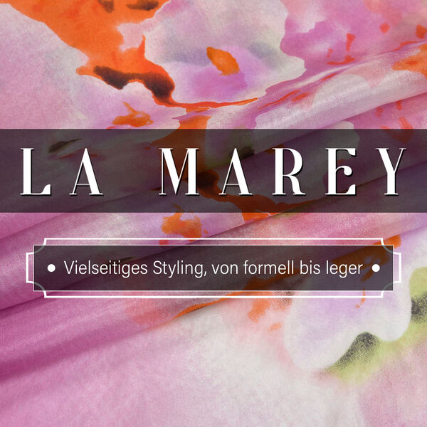 LA MAREY - Chiffonschal aus 100% Maulbeerseide mit Pinkem Blumenmuster image number 2