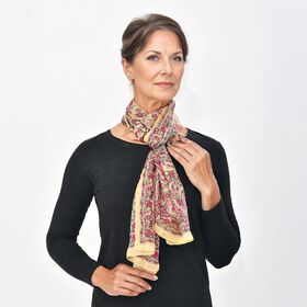 Geschmeidiger Luxuriöser 100% Seiden-Schal, 50 x 160 cm, champagner