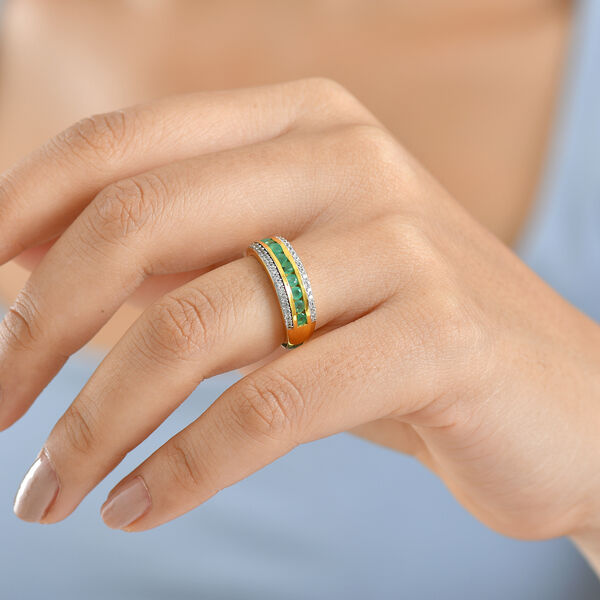 D'Joy AA Smaragd und Zirkon Ring - 0,93 ct. image number 3