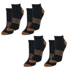 4er-Set Kupferfaser-Kompressions-Socken, Antibakteriell und Anti-Geruch, 41-45, L/XL, schwarz-braun