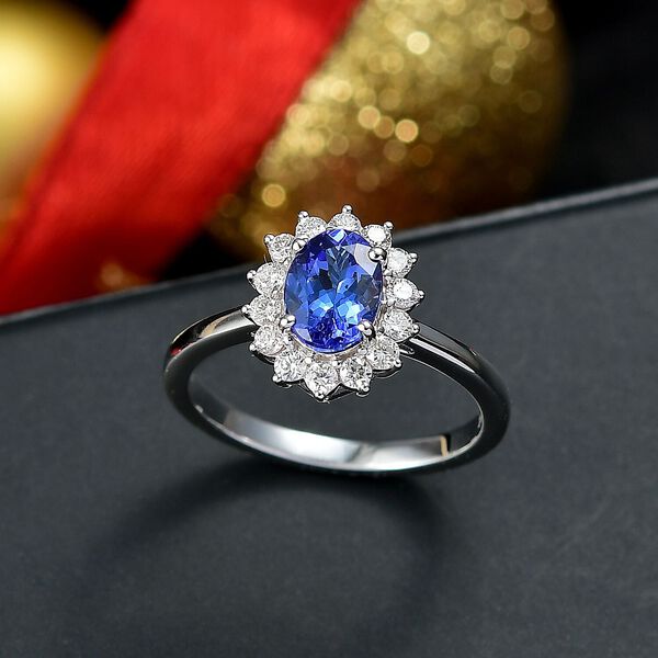 LUXURIANT DIAMOND - AAA Tansanit, Lab Grown Diamant Ring 417 Gold (Gr&ouml;&szlig;e 16.50) ca. 1,50 ct image number 1