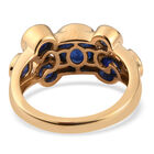 Fissure gefüllt blauer Saphir Ring 925 Silber 585 Vergoldet image number 5