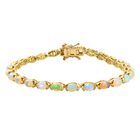 Natürliches, äthiopisches Opal-Armband, ca. 19 cm, 925 Silber Gelbgold Vermeil ca. 7.95 ct