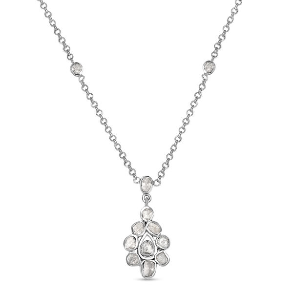 Handgearbeitete, natürliche Polki Diamant-Halskette, 45 cm - 1 ct. image number 0