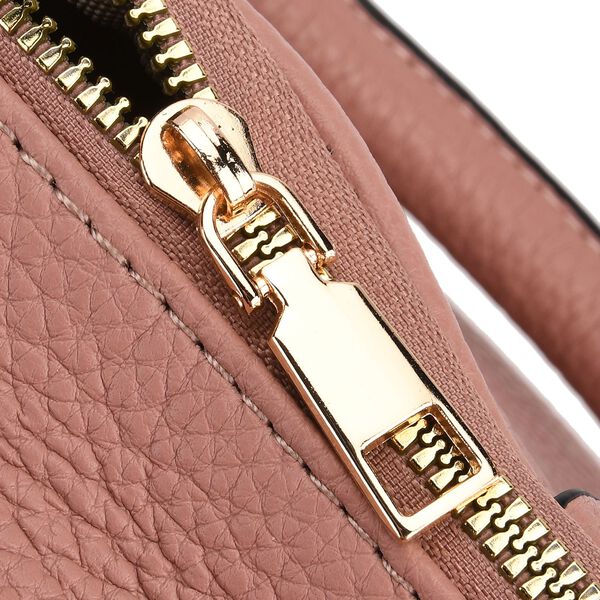 Crossbody-Tasche mit mehreren Reißverschlussfächern und abnehmbarem Gurt, 25x9x18cm, Rosa image number 6