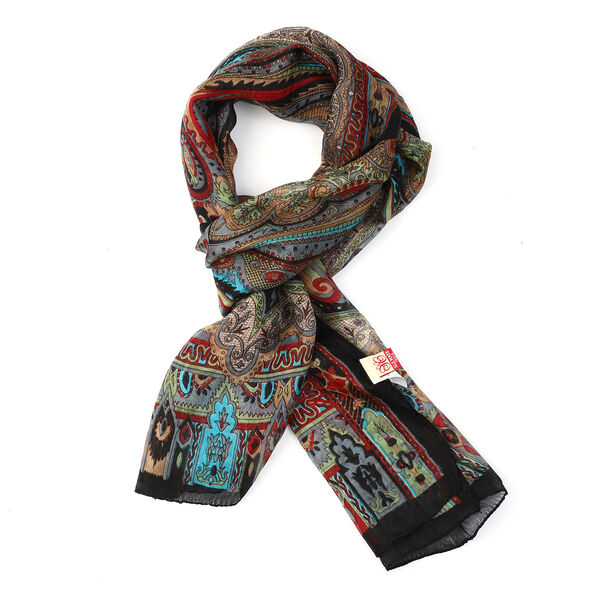 100% Satin-Seidenschal, 50x160 cm, mehrfarbig image number 4