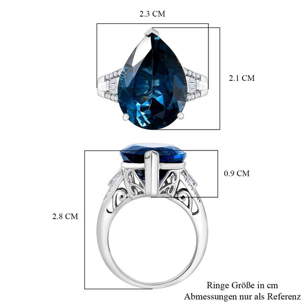 D'Joy London Blautopas und Moissanit Ring - 14 ct. image number 6