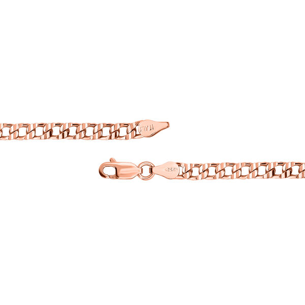 Italienische Panzerkette, ca. 50 cm, 925 Silber ros&eacute;vergoldet ca. 14,00g image number 1
