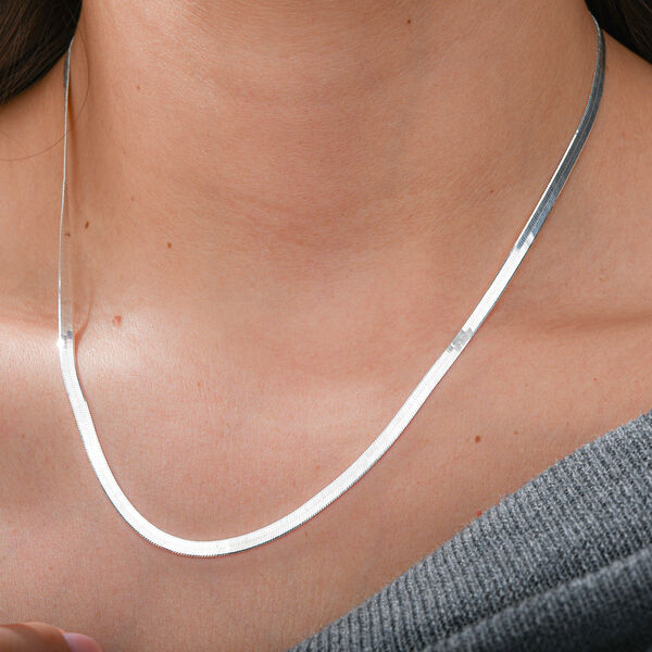 Fischgrätenkette 43 cm in 925 Silber rhodiniert image number 2