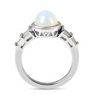 Natürlicher Äthiopischer Opal und Zirkon Seitenstein Ring 925 Silber Rhodium-Überzug image number 5