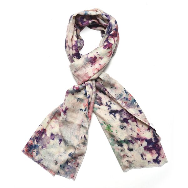 LA MAREY Schal aus 100% Premium-Kaschmir mit Digitaldruck, 70x200cm, abstraktes Aquarell image number 10