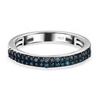 Blauer Diamant-Ring, 925 Silber platiniert (Größe 21.00) ca. 0.25 ct