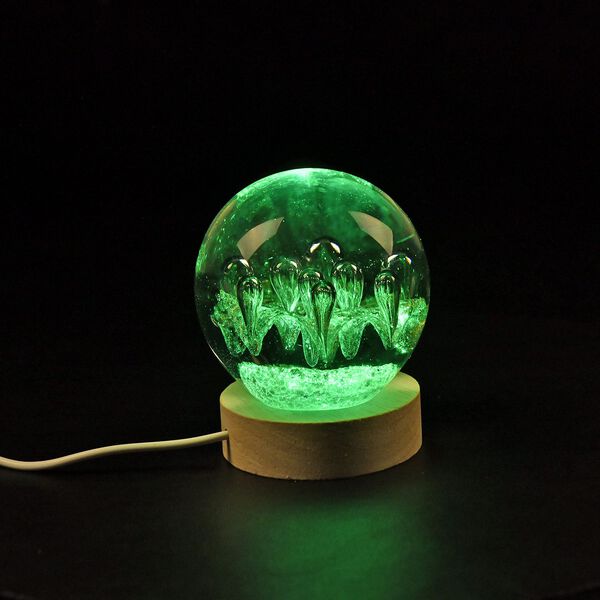 Glasball mit LED-Lichtbasis &ndash; Gold image number 0