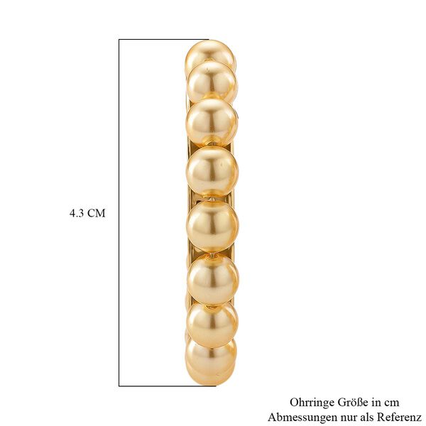 Goldene Muschelkernperle Ohrringe, Reiner Edelstahl, vergoldet image number 5