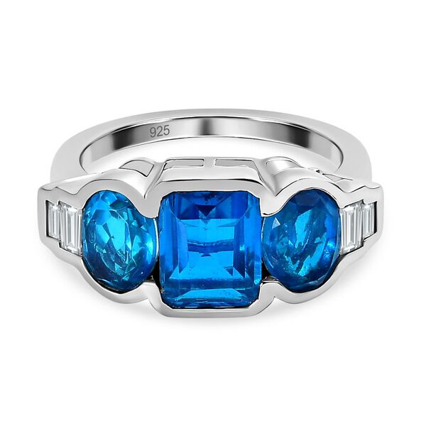 Karibik Quarz und Zirkon Ring - 5,75 ct.