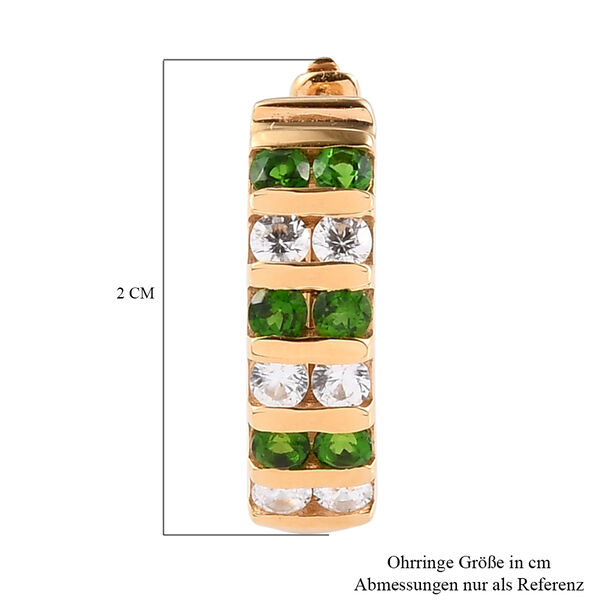 Nat&uuml;rlicher Chromdiopsid und Zirkon Ohrringe 925 Silber vergoldet ca. 2,14 ct image number 5
