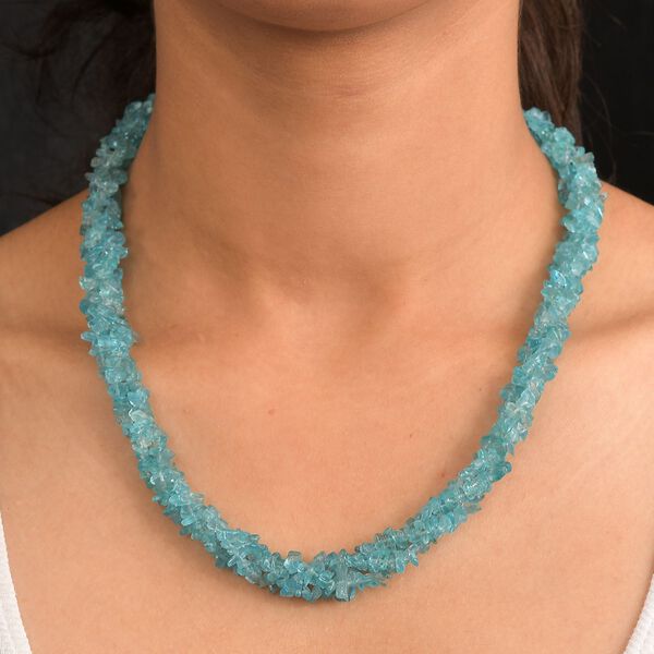 Betroka Blauer Apatit Halskette ca. 50 cm 925 Silber rhodiniert ca. 330.00 ct image number 2