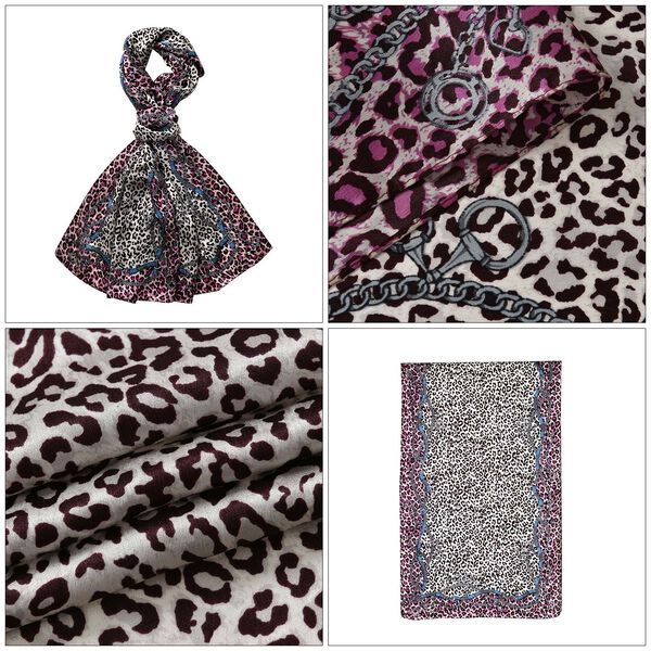 LA MAREY – Satinschal aus Maulbeerseide, Leopardmuster image number 5