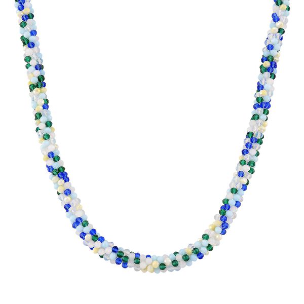 Mehrfarbige blaue Kristall 45cm Halskette und flexibles Armband image number 1
