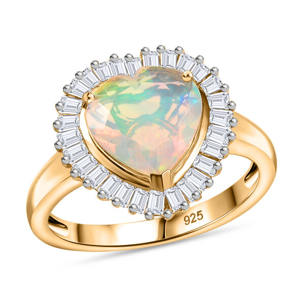 AA Nat&uuml;rlicher, &auml;thiopischer Welo Opal und Moissanit Ring - 2,45 ct. image number 3