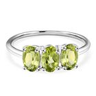 Natürlicher Peridot Ring, 925 Silber (Größe 20.00) ca. 1,37 ct