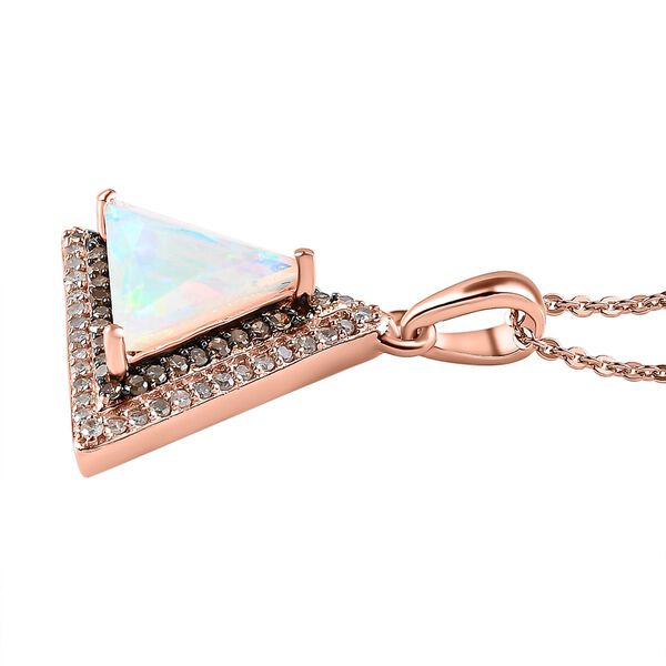 GP Art Déco Kollektion - Natürlicher, äthiopischer Welo Opal und Multi-Edelstein-Anhänger mit Kette - 1,76 ct. image number 6