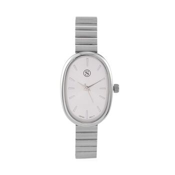 STRADA Armbanduhr, PC21S Japan Uhrwerk, 3,30x2,34cm Geh&auml;use, 19,05cm Bandl&auml;nge, Silber