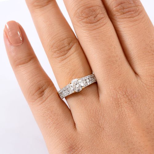 LUXURIANT DIAMOND - Lab Grown Diamant SI Ring 925 Silber 750 Gelbgold Vermeil (Größe 17.00) ca. 1.51 ct image number 2