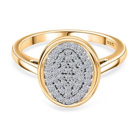LUXURIANT DIAMOND - Lab Grown Diamant SI-GH SGL zertifiziert Ring 925 Silber Gelbgold Vermeil (Größe 17.00) ca. 0,50 ct