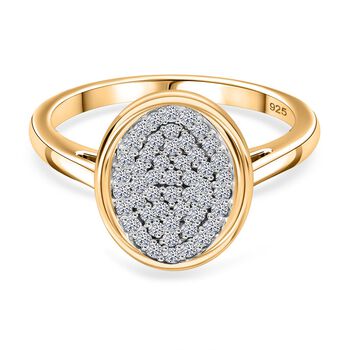 LUXURIANT DIAMOND - Lab Grown Diamant SI-GH SGL zertifiziert Ring 925 Silber Gelbgold Vermeil (Gr&ouml;&szlig;e 19.00) ca. 0.50 ct