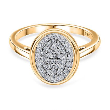 LUXURIANT DIAMOND - Lab Grown Diamant SI-GH SGL zertifiziert Ring 925 Silber Gelbgold Vermeil (Gr&ouml;&szlig;e 18.00) ca. 0.50 ct