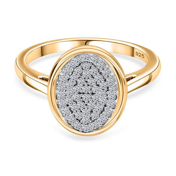 LUXURIANT DIAMOND - Lab Grown Diamant SI-GH SGL zertifiziert Ring 925 Silber Gelbgold Vermeil (Größe 19.00) ca. 0.50 ct image number 0
